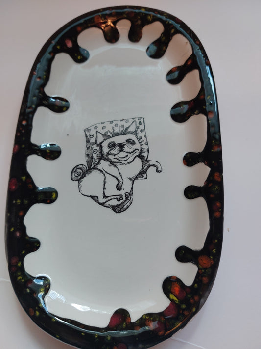 Bulldog Ceramic Dish