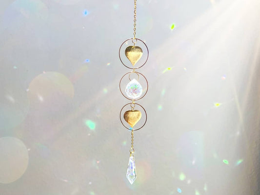 Heart Crystal Suncatcher Rainbow Prism