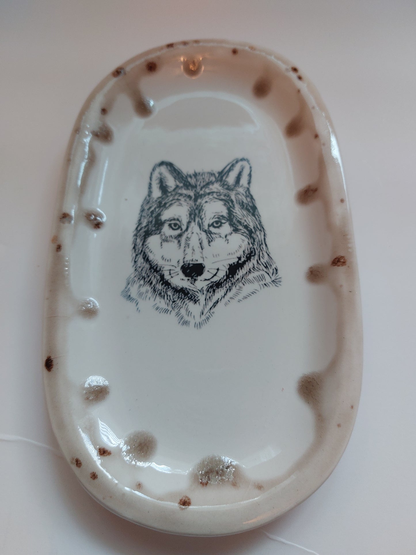 Wolf Ceramic Dish